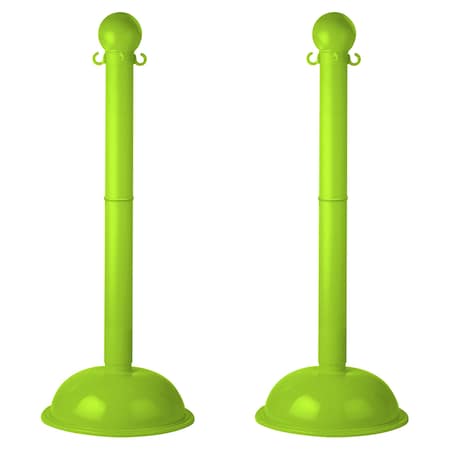 Mr. Chain Safety Green HD Stowable Stanchion, 2PK 93614-2